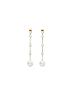 Discount Pendientes Oro Amarillo Y Perlas Para Ella | Pendientes