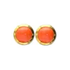 Fashion Pendientes Oro Amarillo Y Coral Para Ella | Pendientes