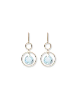 Outlet Pendientes Oro Amarillo Y Topacio Para Ella | Pendientes