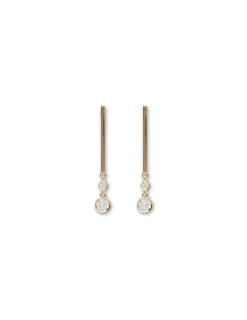 Outlet Pendientes Oro Amarillo Y Circonitas Pendientes | Para Ella