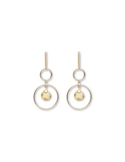 Discount Pendientes Oro Amarillo Y Citrino Para Ella | Pendientes