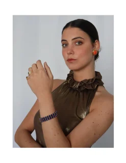 Outlet Pendientes Oro Amarillo Y Coral Para Ella | Pendientes