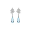Hot Pendientes Oro Blanco, Aguamarina Y Diamantes Para Ella | Pendientes