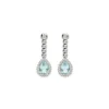 Clearance Pendientes Oro Blanco, Aguamarina Y Diamantes Para Ella | Pendientes