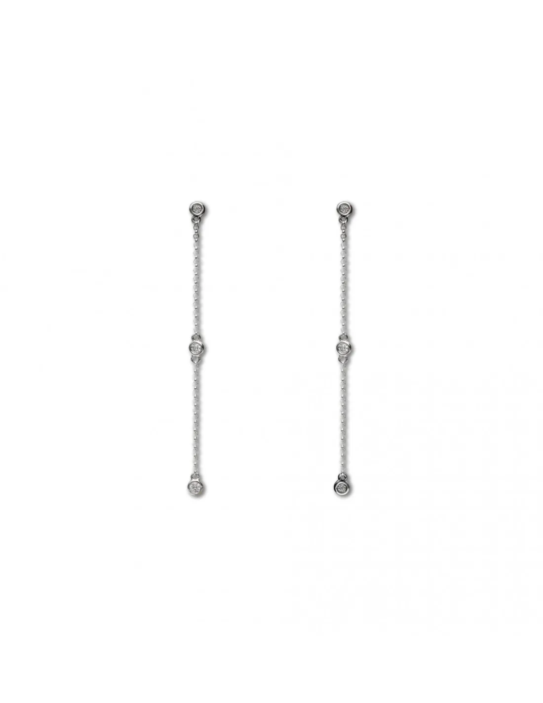 Best Pendientes Oro Blanco Cadena Y Diamantes Pendientes | Pendientes