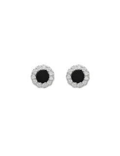 New Pendientes Oro Blanco, Circonitas Y Ónix Eclipsia | Para Ella