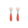 Discount Pendientes Oro Blanco, Corales Y Diamantes Para Ella | Pendientes