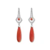 Online Pendientes Oro Blanco, Coral Y Diamantes Para Ella | Pendientes