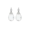 Sale Pendientes Oro Blanco, Diamantes Y Cuarzo Para Ella | Pendientes