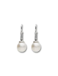 Hot Pendientes Oro Blanco, Diamantes Y Perlas Australianas Para Ella | Pendientes