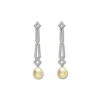 Hot Pendientes Oro Blanco, Diamantes Y Perlas Australianas Para Ella | Pendientes