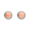 Discount Pendientes Oro Blanco, Diamantes Y Coral Para Ella | Pendientes