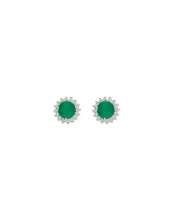 New Pendientes Oro Blanco, Esmeralda Y Diamantes Para Ella | Pendientes