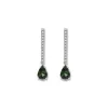 Sale Pendientes Oro Blanco, Turmalina Y Diamantes Para Ella | Pendientes