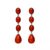 Discount Pendientes Oro Blanco Y Coral Pendientes | Para Ella