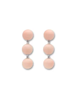 Discount Pendientes Oro Blanco Y Coral Para Ella | Pendientes