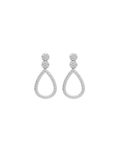 Discount Pendientes Oro Blanco Y Diamantes Para Ella | Pendientes