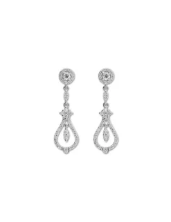 Outlet Pendientes Oro Blanco Y Diamantes Para Ella | Pendientes
