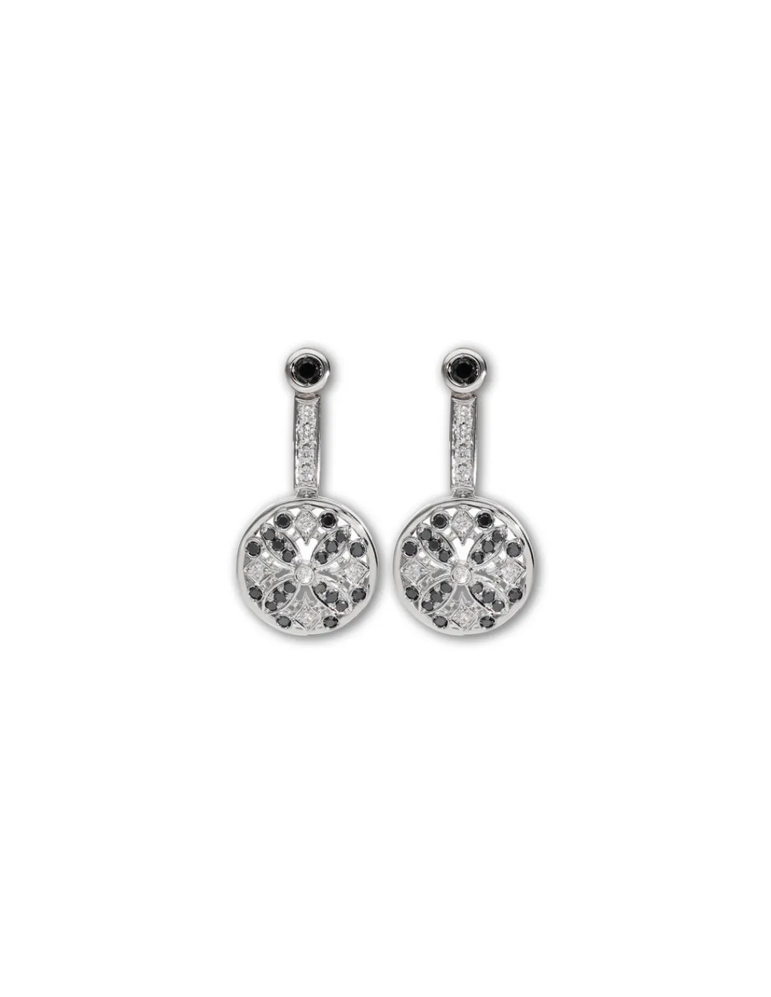 New Pendientes Oro Blanco Y Diamantes Black Diamonds | Pendientes