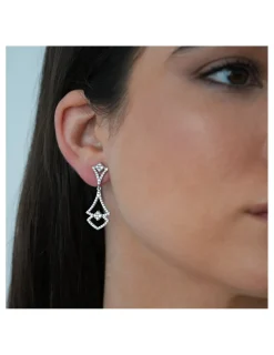 Fashion Pendientes Oro Blanco Y Diamantes Para Ella | Pendientes