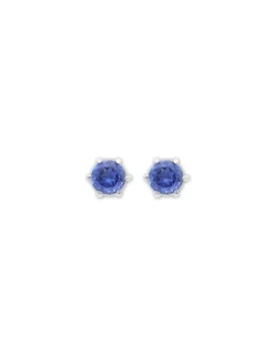 Best Pendientes Oro Blanco Y Piedra Azul Para Ella | Pendientes