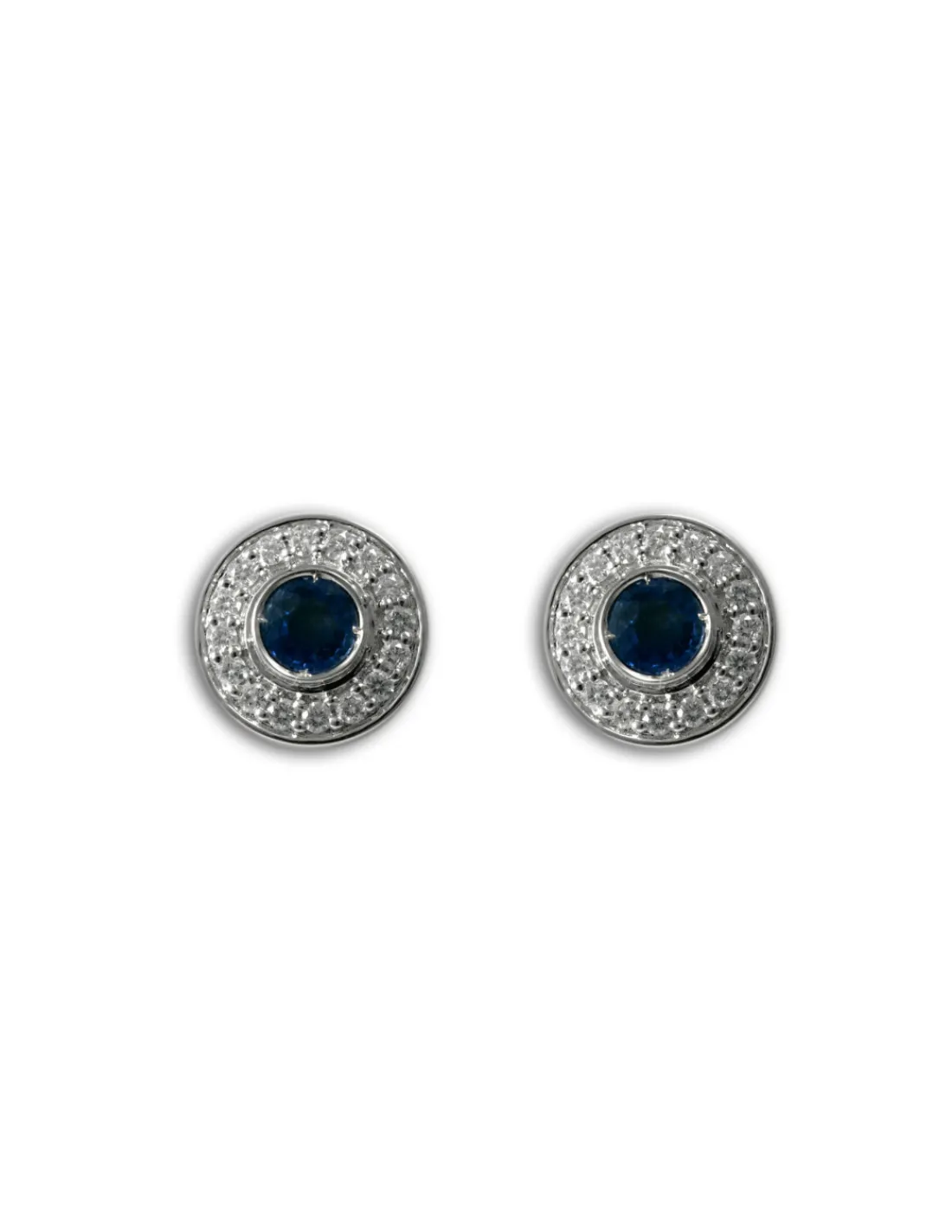 Sale Pendientes Oro Blanco, Zafiro Y Diamantes Para Ella | Pendientes