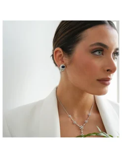 Fashion Pendientes Oro Blanco, Zafiro Y Diamantes Para Ella | Pendientes