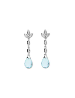 Fashion Pendientes Plata, Circonitas Y Topacio Para Ella | Pendientes