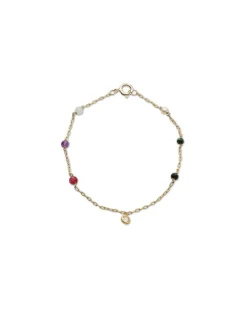 Clearance Pulsera Oro Amarillo, Circonita, Perla Y Piedras De Color Para Ella | Pulseras